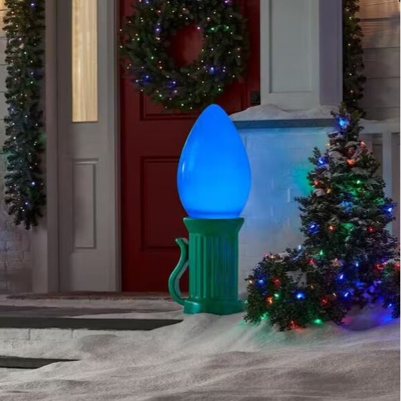 Home Accents Holiday Other - HOME ACCENTS HOLIDAYS Christmas 3 Ft Home Depot LED Jumbo Bulb BLUE